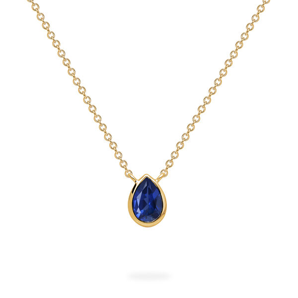 Yellow Gold Sapphire Pendant Necklace